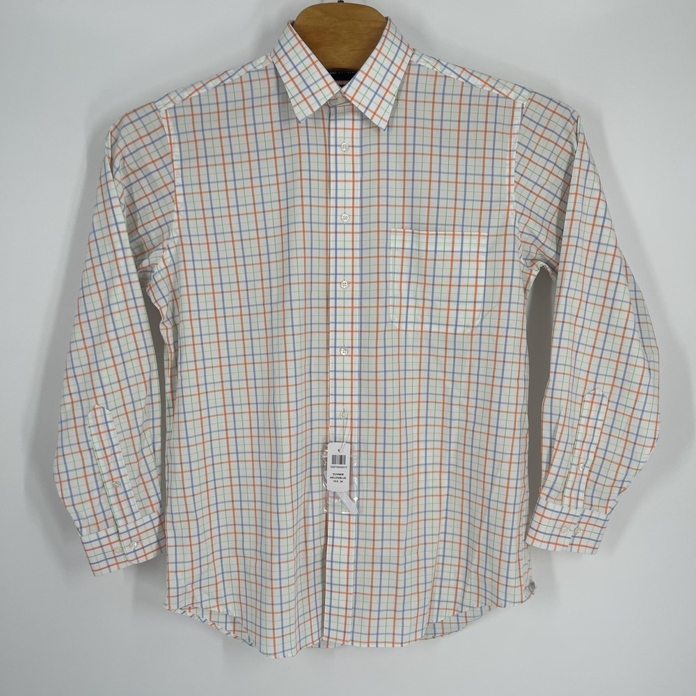 NWT PAUL FREDRICK Comfort Stretch Non-Iron Check Dress Shirt SZ 15.5 -34 - Picture 2 of 5
